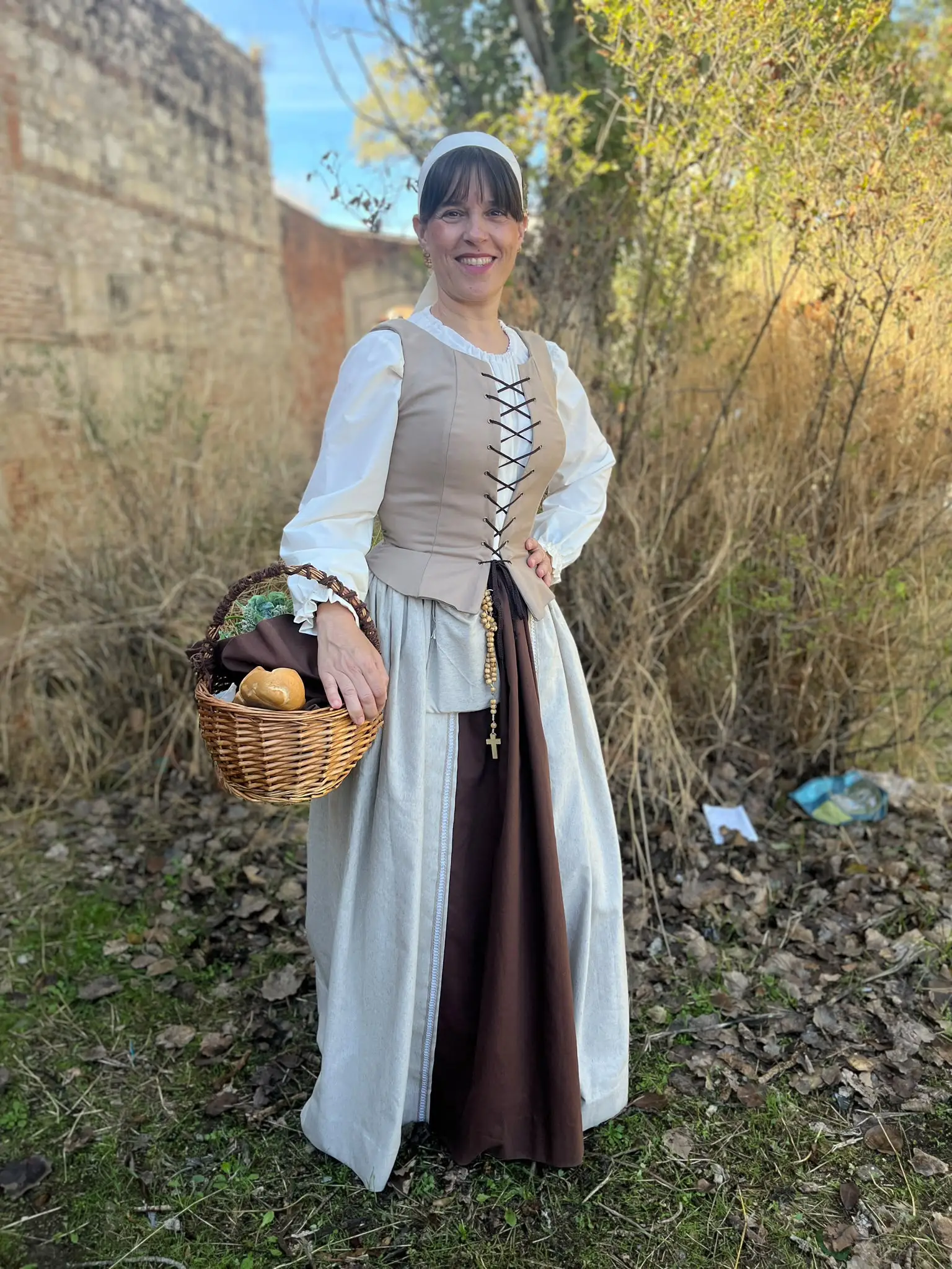 Traje campesina cesta pan — Mercado Cervantino 2026, confeccionado en Tresele