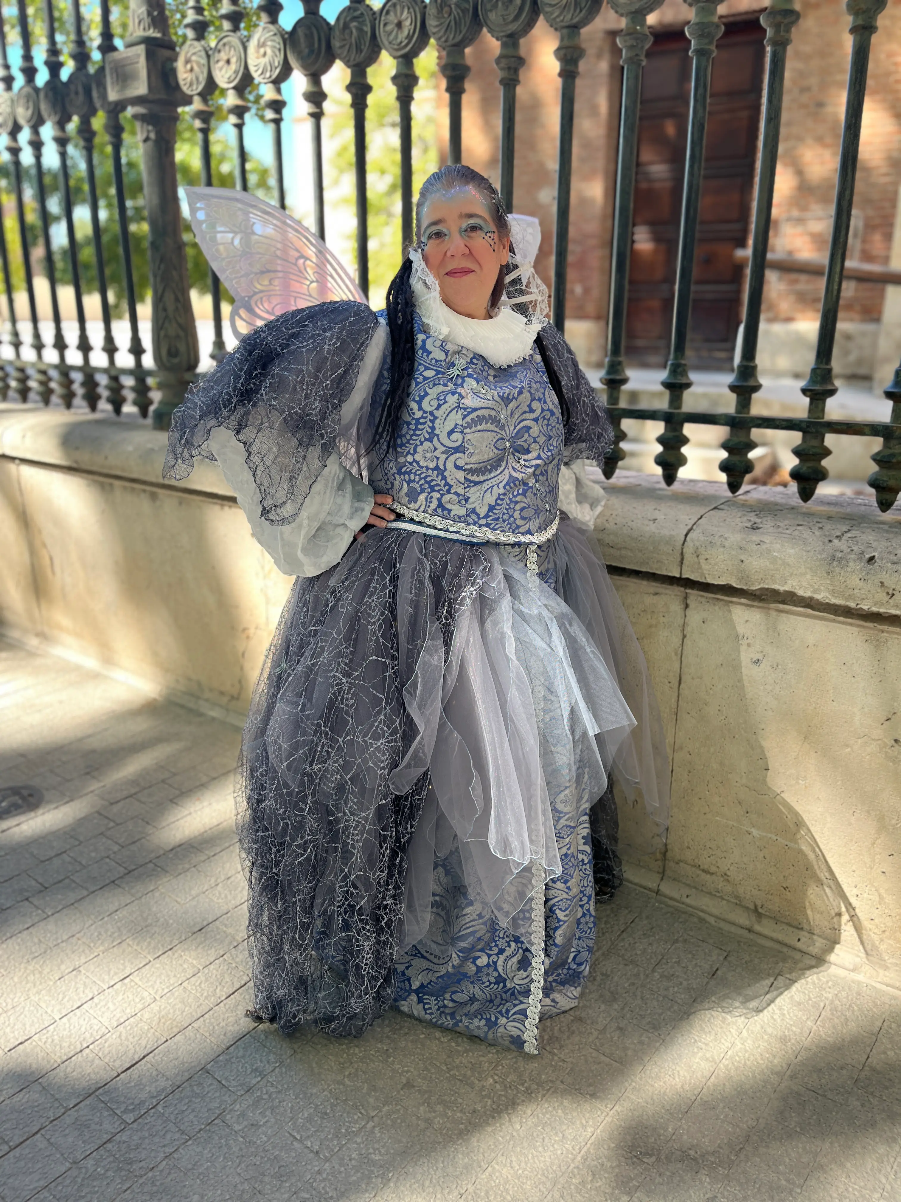 Traje hada azul plata — Mercado Cervantino 2026, confeccionado en Tresele